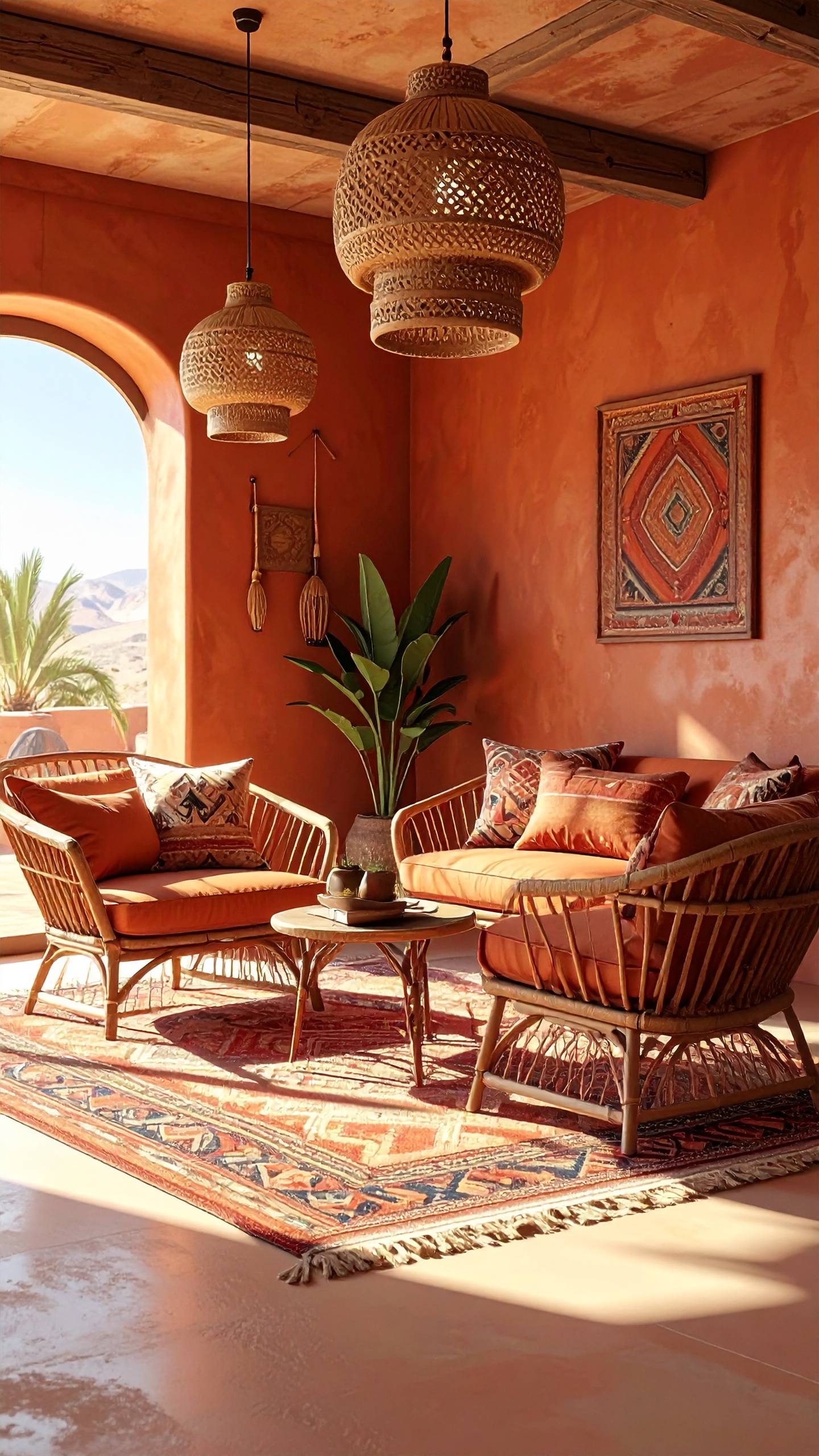 Warm Terracotta Boho Space